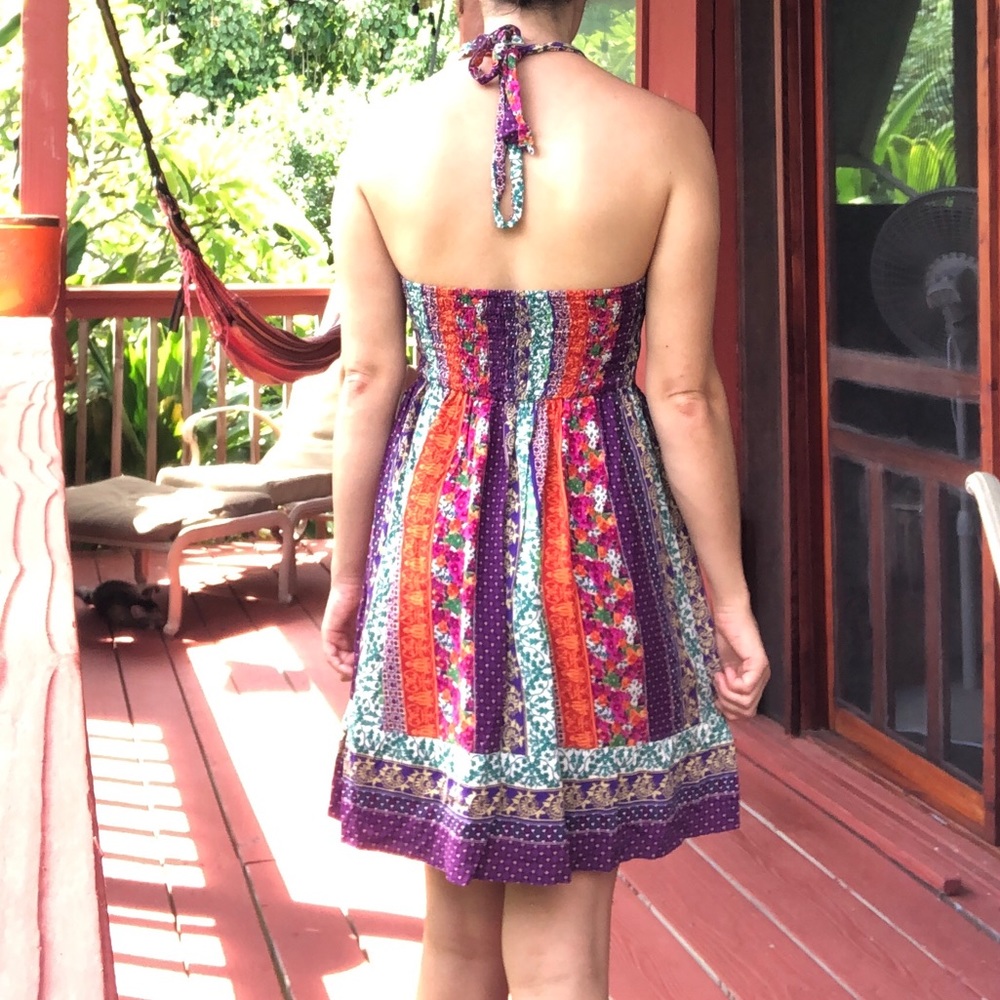 Halter Floral Sun Dress forever 21  multi pattern - Picture 5 of 7